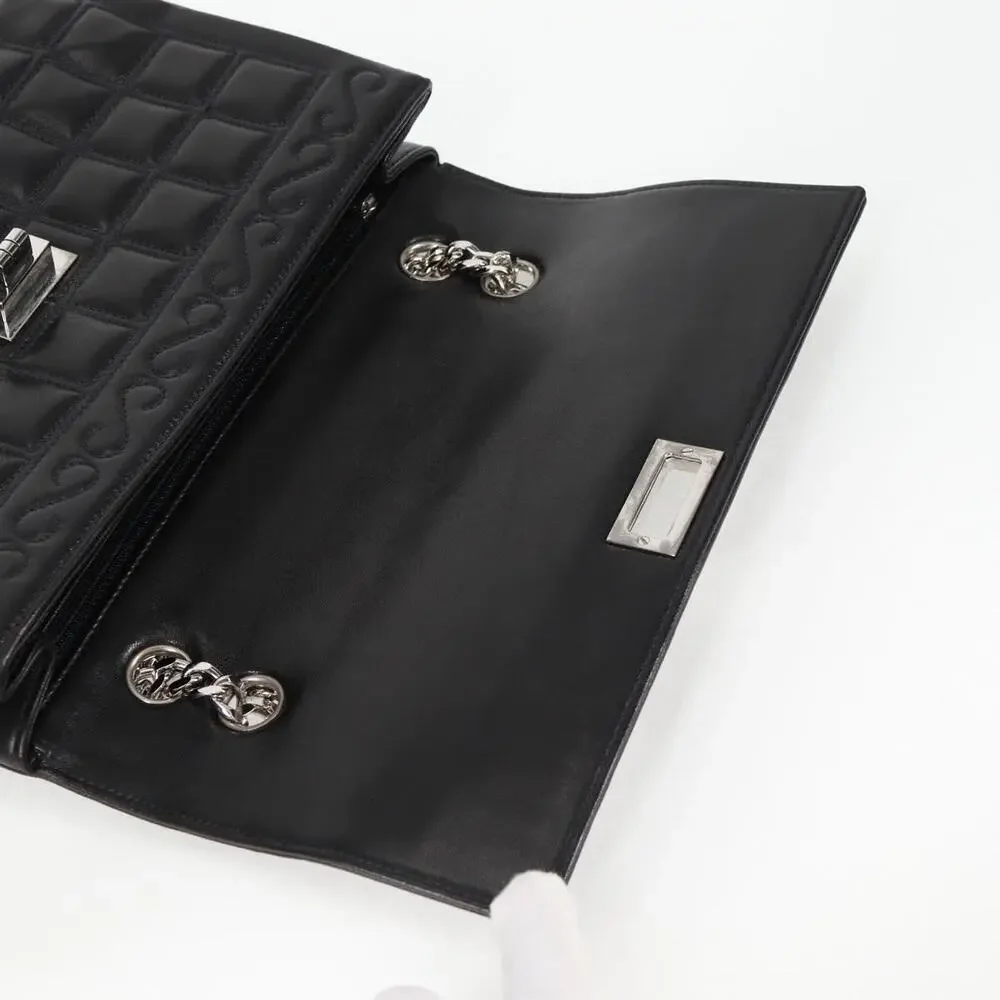 Chanel Single Flap Double Chain 2001 Shoulder Bag Black